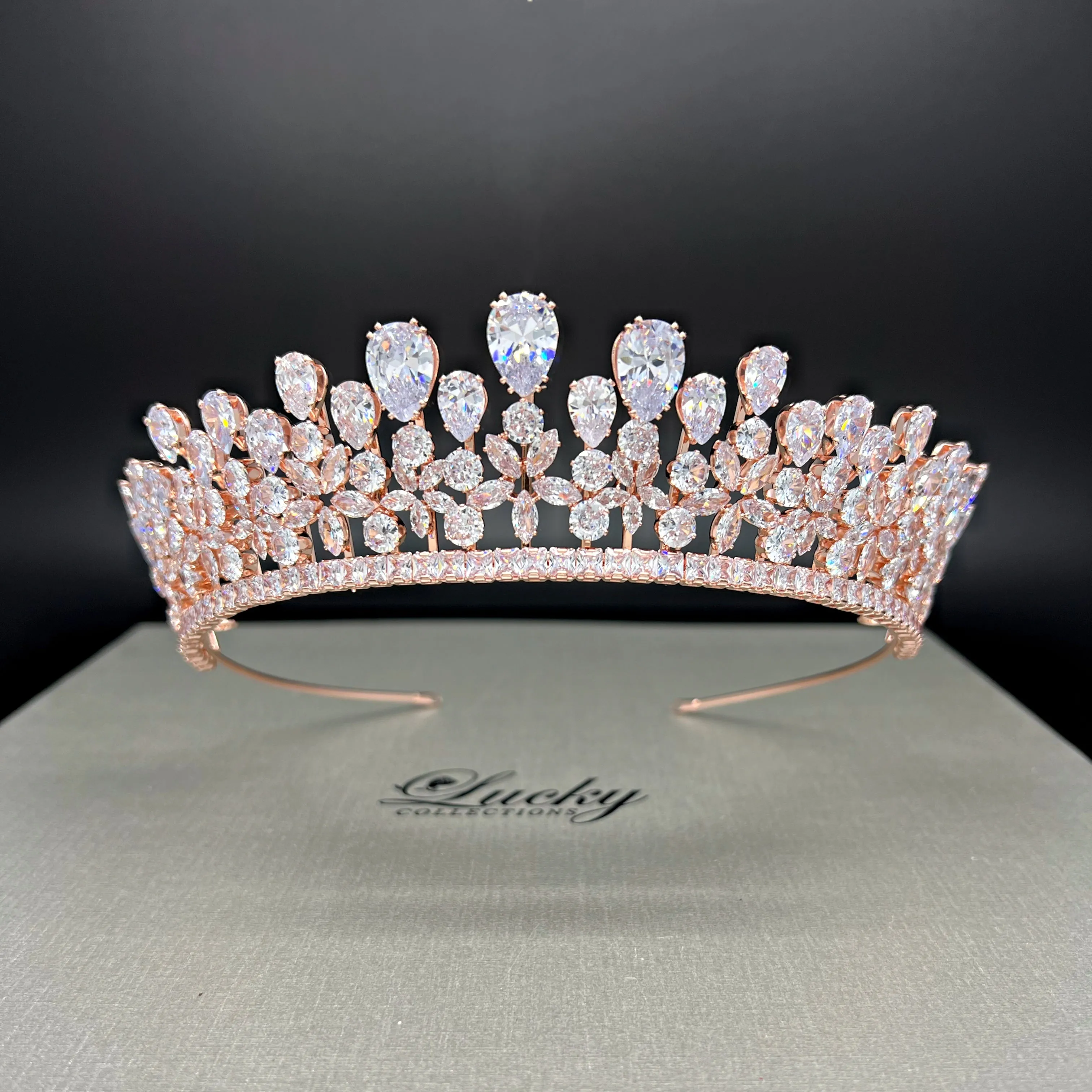 Tiara, Large Gem Teardrop Zirconia Beauty, Bridal and Quinceanera Beauty