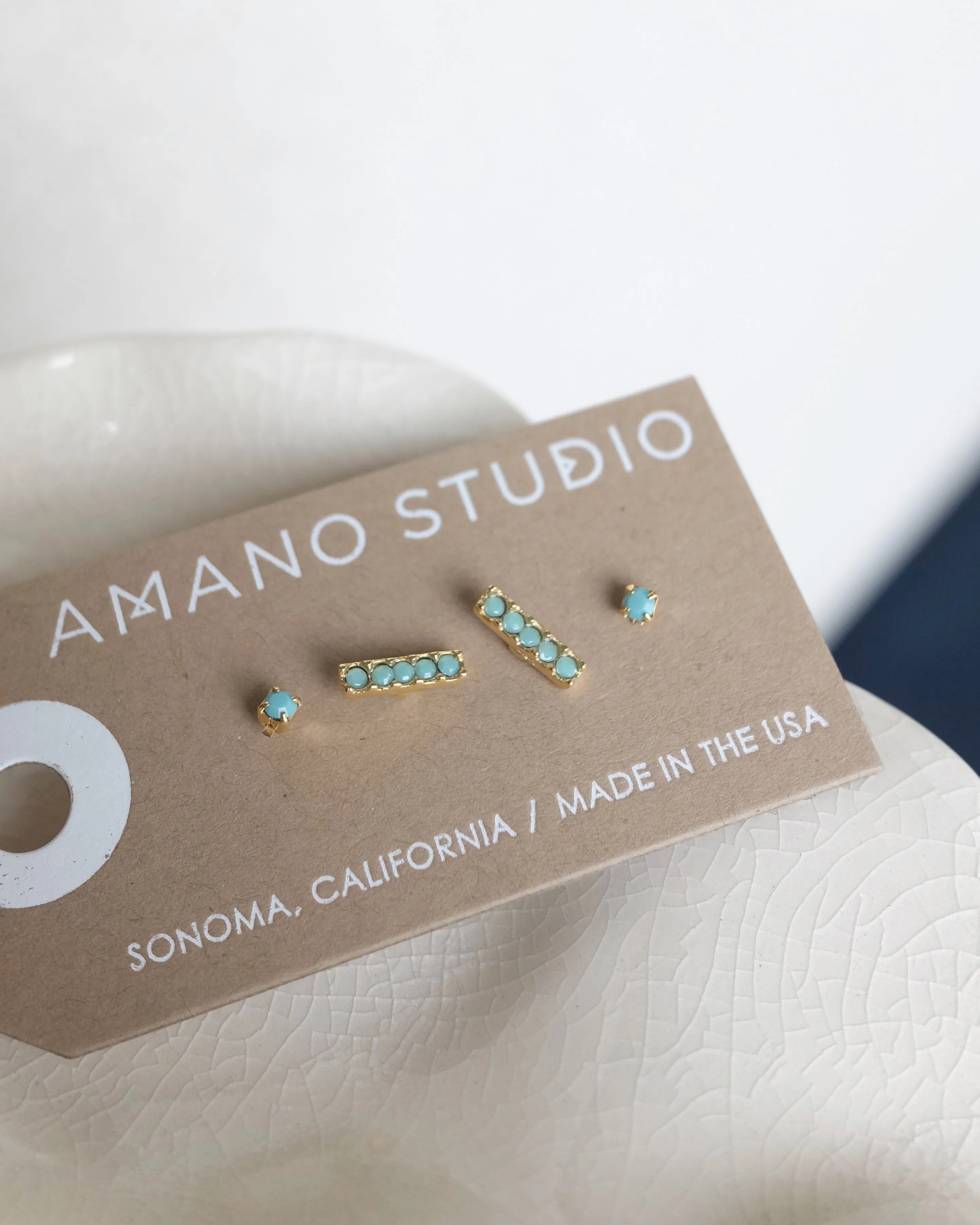 Turquoise Bar Studs