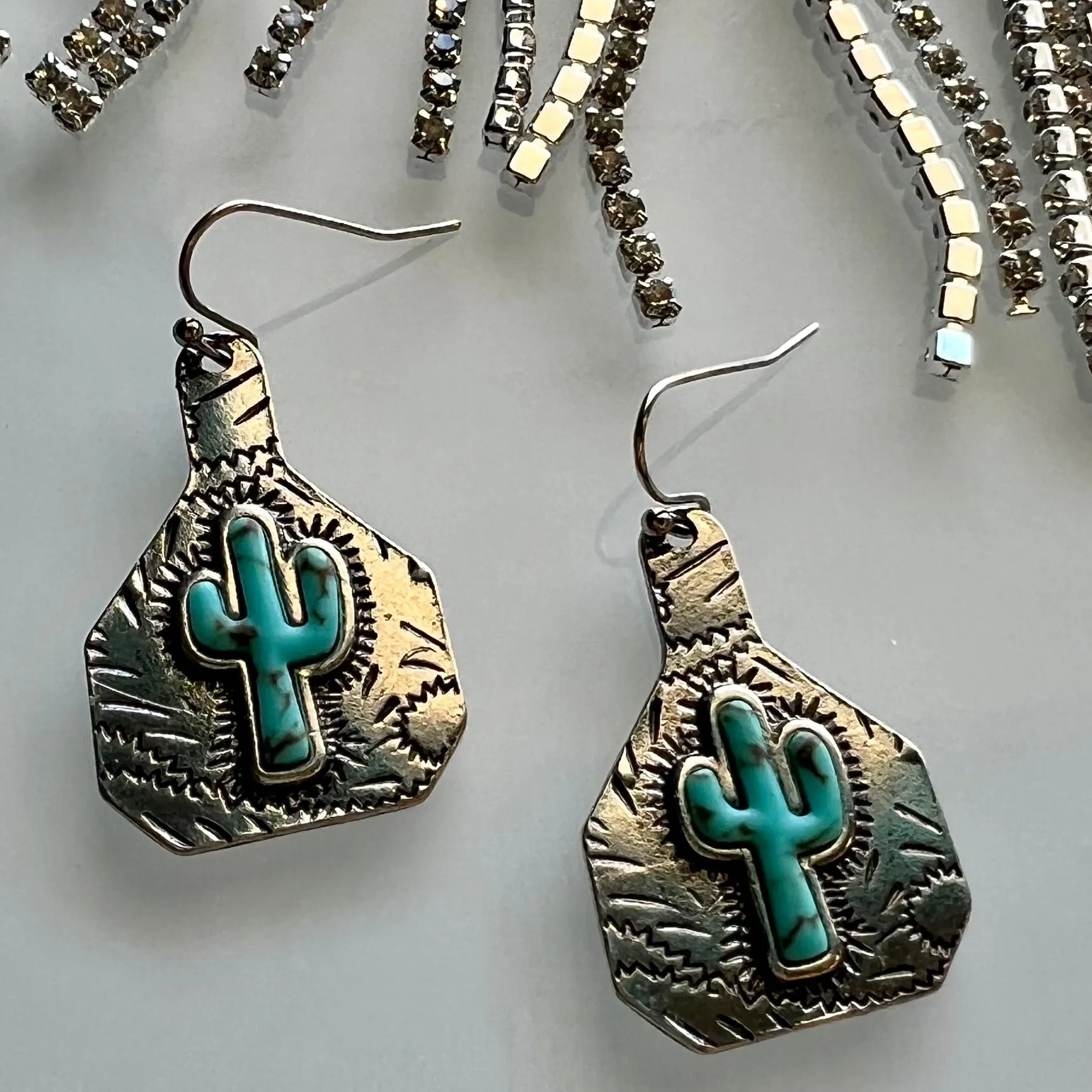 Turquoise Stuck Tagging Earrings