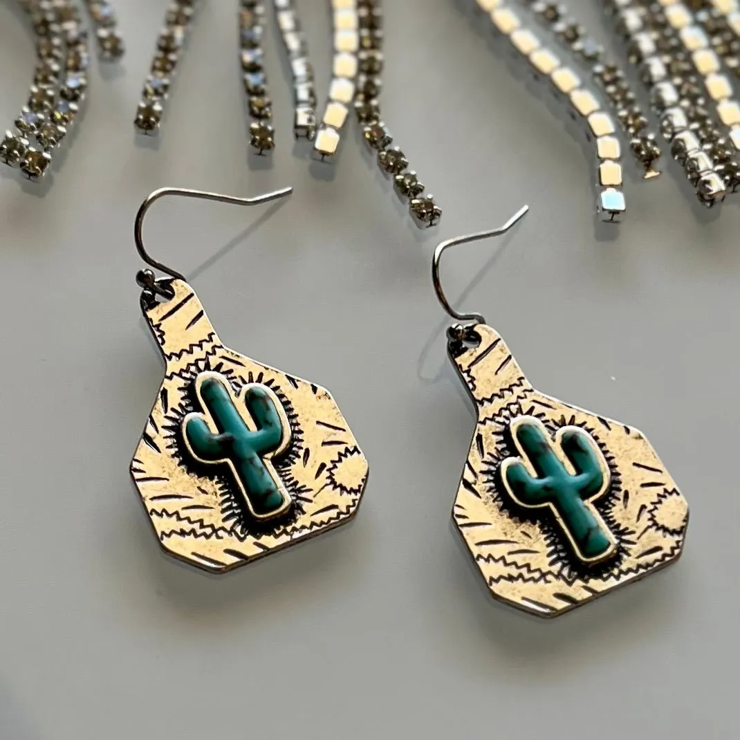 Turquoise Stuck Tagging Earrings