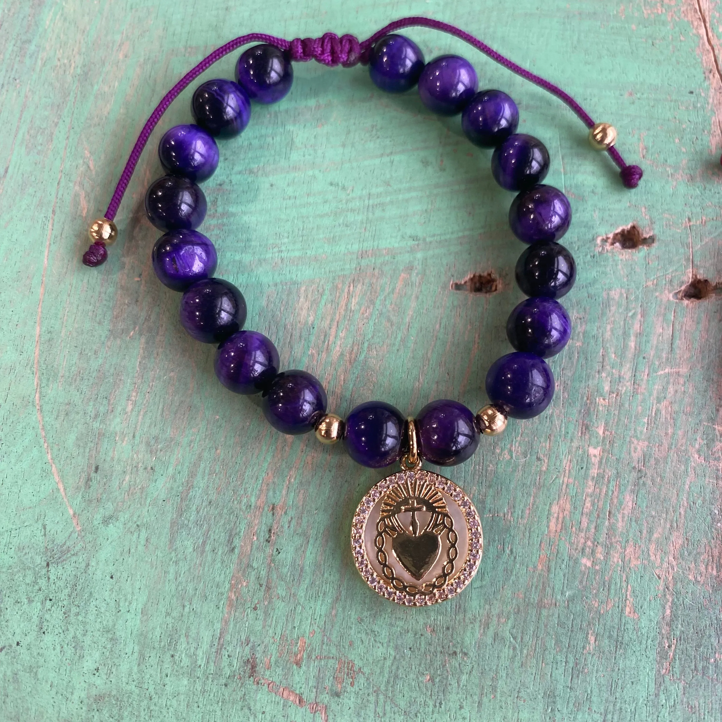 Vibrant Tiger Eye Protection Adjustable Bracelet