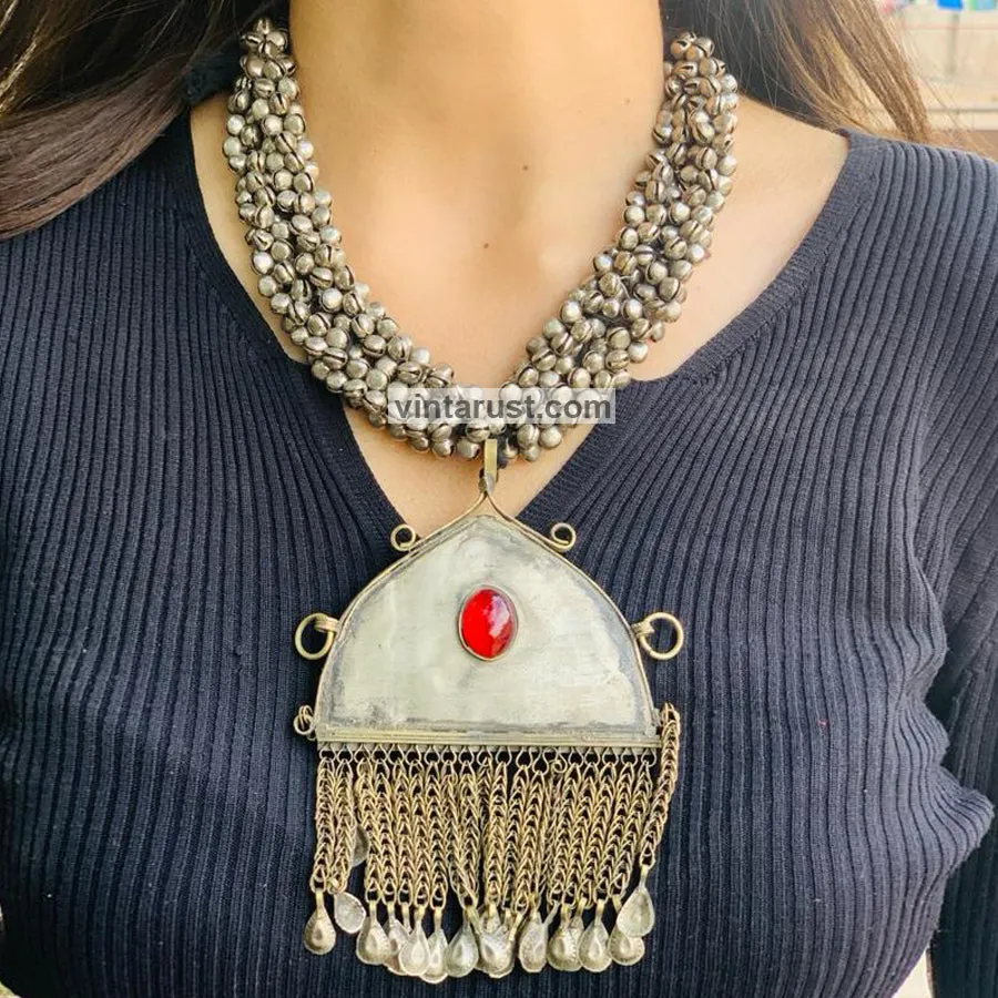 Vintage Handmade Silver Pendant Necklace