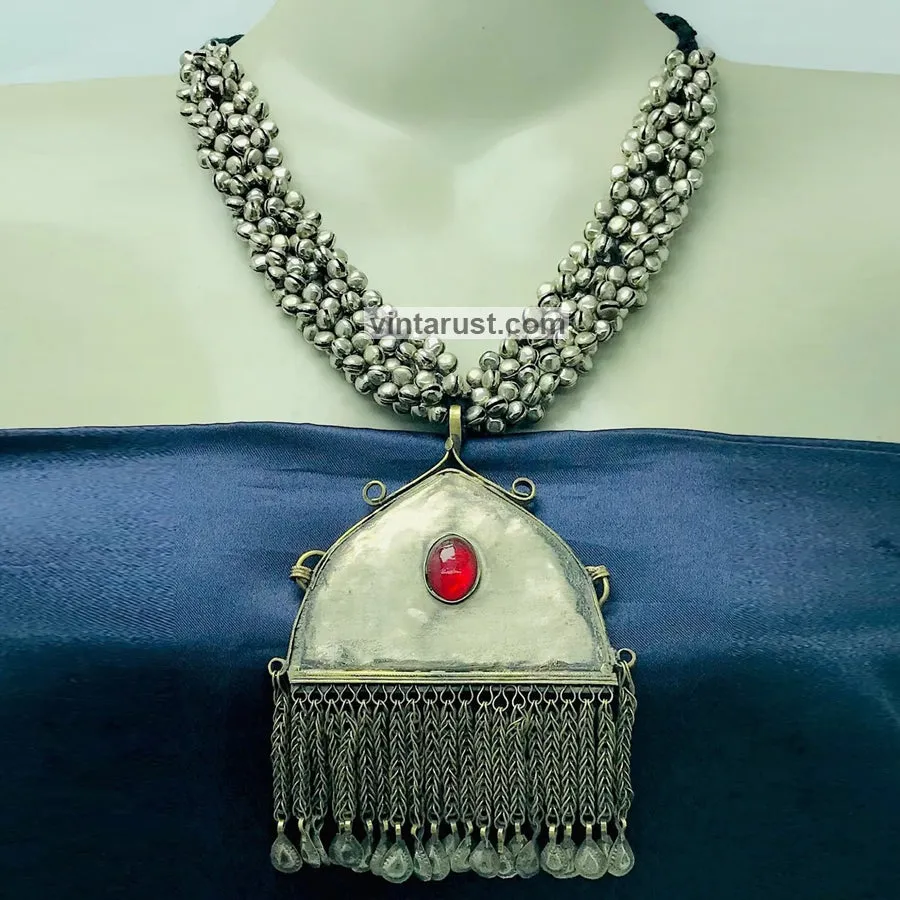 Vintage Handmade Silver Pendant Necklace