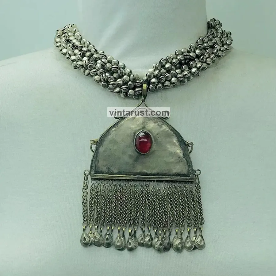 Vintage Handmade Silver Pendant Necklace