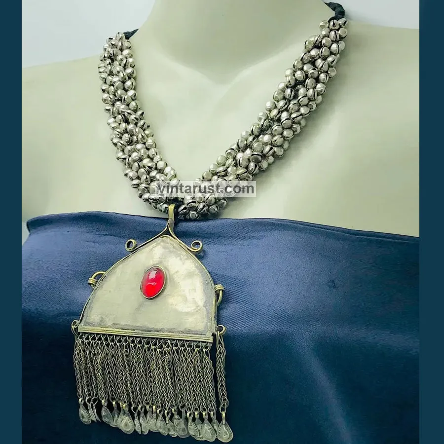 Vintage Handmade Silver Pendant Necklace