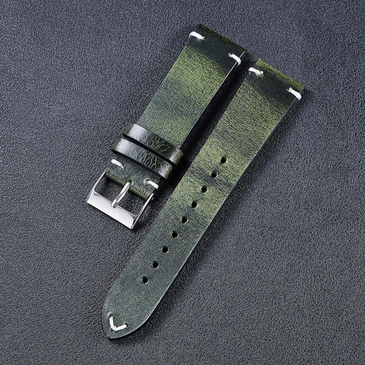 Vintage Oiled Leather Watch Straps Compatible with the MVMT Chrono 40mm, Element & Powerlane