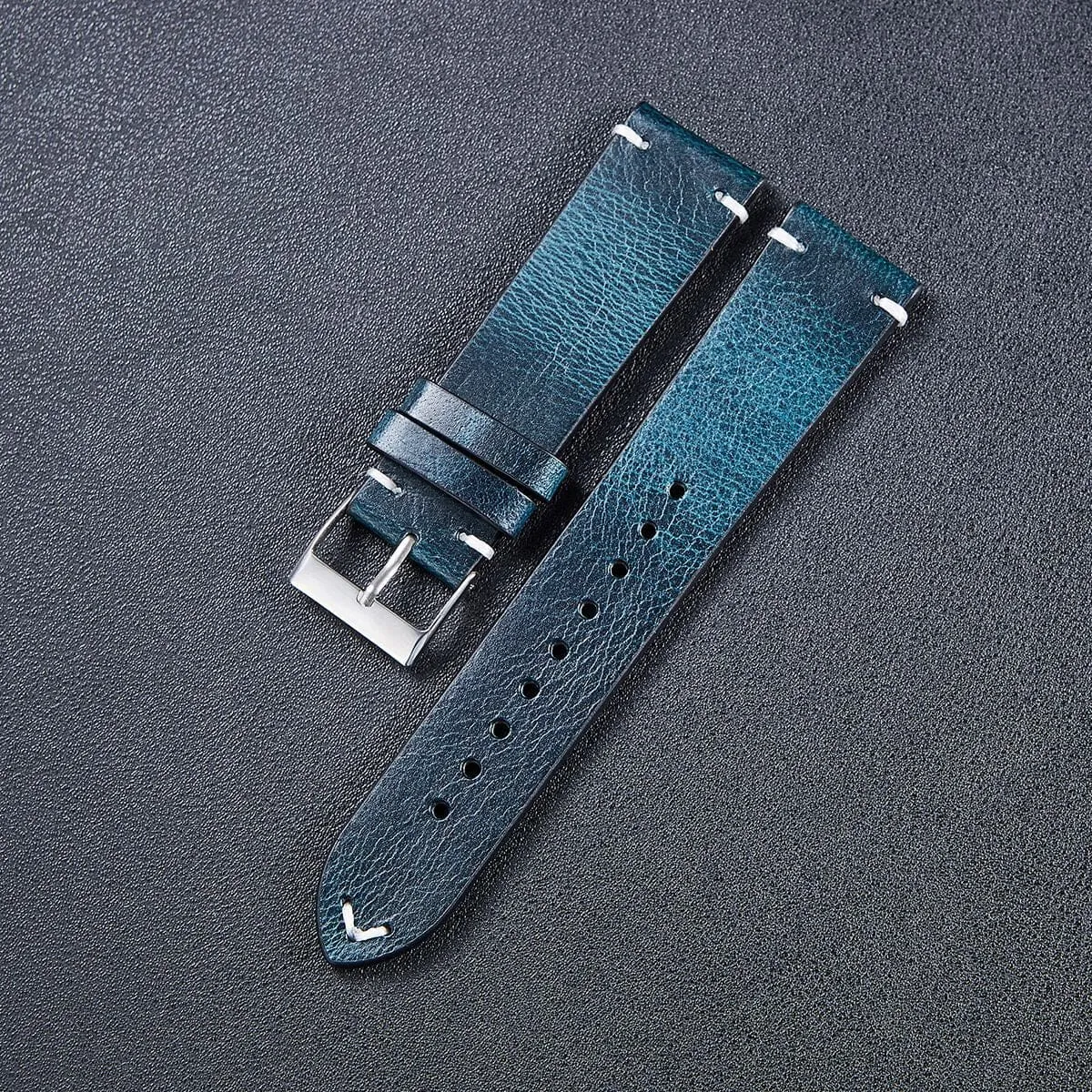 Vintage Oiled Leather Watch Straps Compatible with the MVMT Chrono 40mm, Element & Powerlane