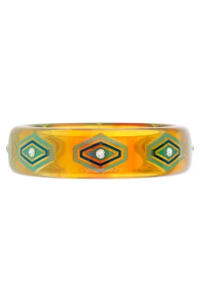 White Topaz Tortoise Bakelite Bangle