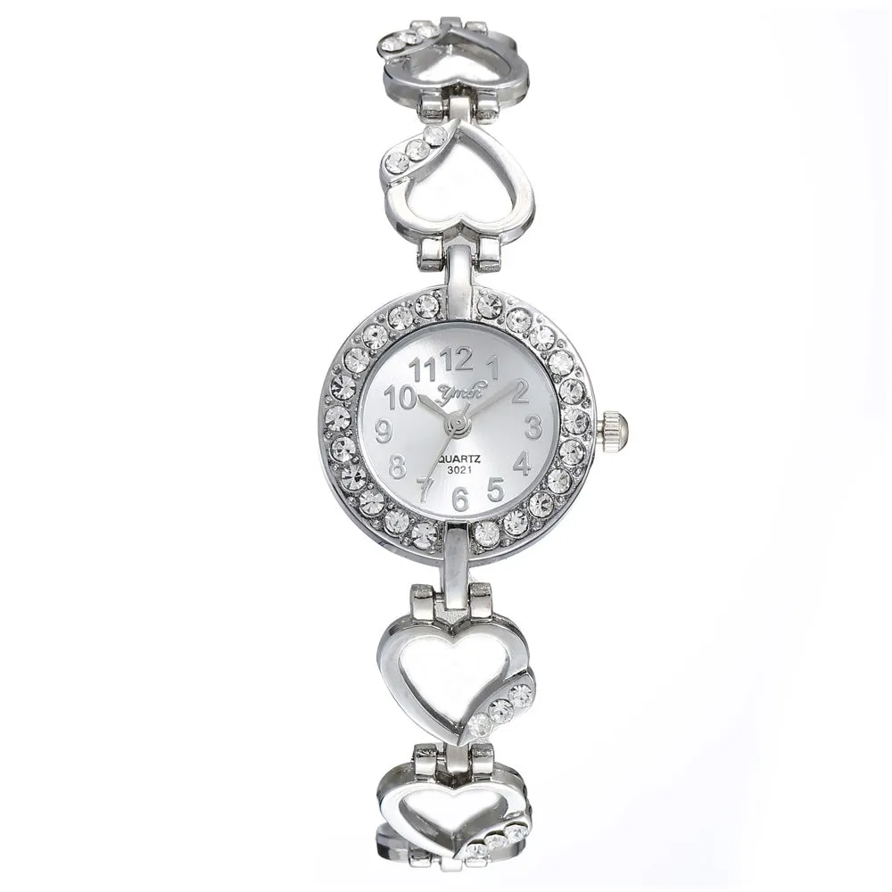 Women's Alloy Set Watch Women's Brace Lace Bracelet Peach Heart String Quartz Watch