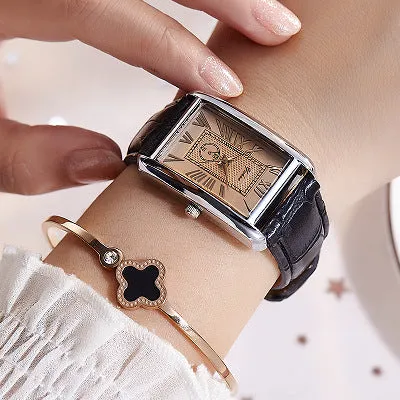 Women's Watch Belt Square Dial Couple Watches Student Casual Quartz Fashion Watch