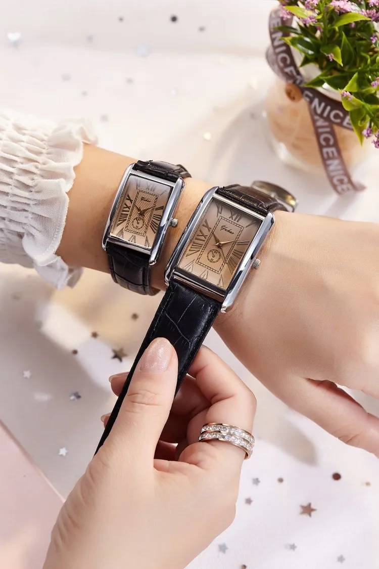 Women's Watch Belt Square Dial Couple Watches Student Casual Quartz Fashion Watch