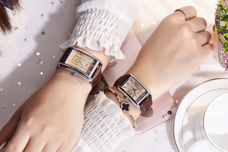 Women's Watch Belt Square Dial Couple Watches Student Casual Quartz Fashion Watch
