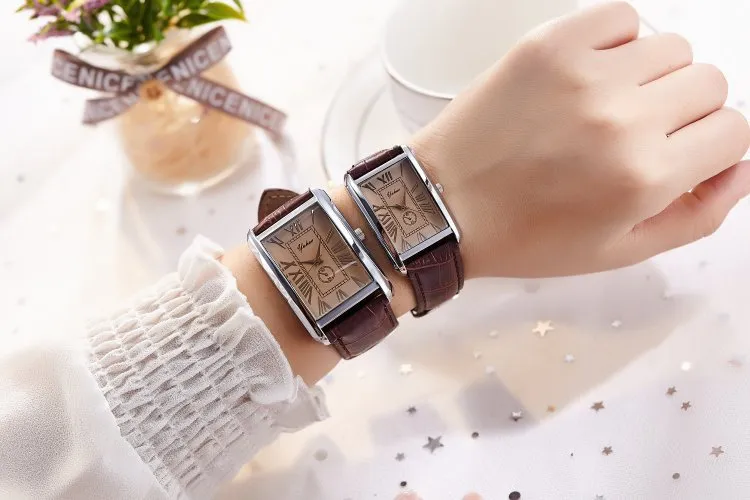 Women's Watch Belt Square Dial Couple Watches Student Casual Quartz Fashion Watch