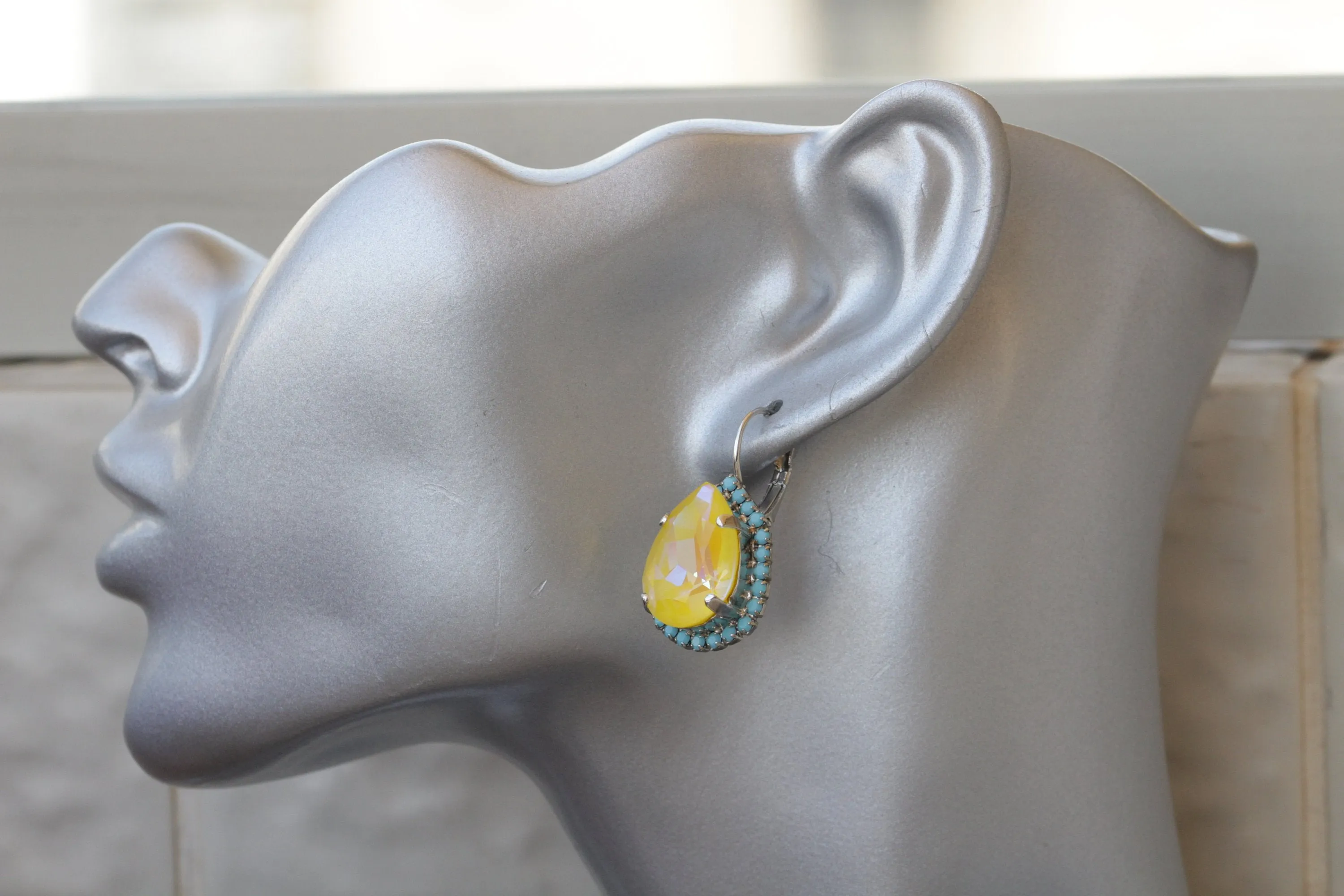 YELLOW BLUE TURQUOISE Earrings